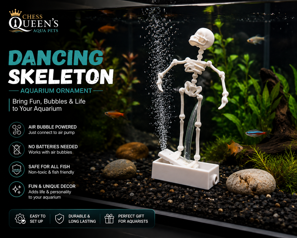 Dancing Skeleton Aquarium Ornament , Fun & Unique Air-Powered Aquarium Decoration