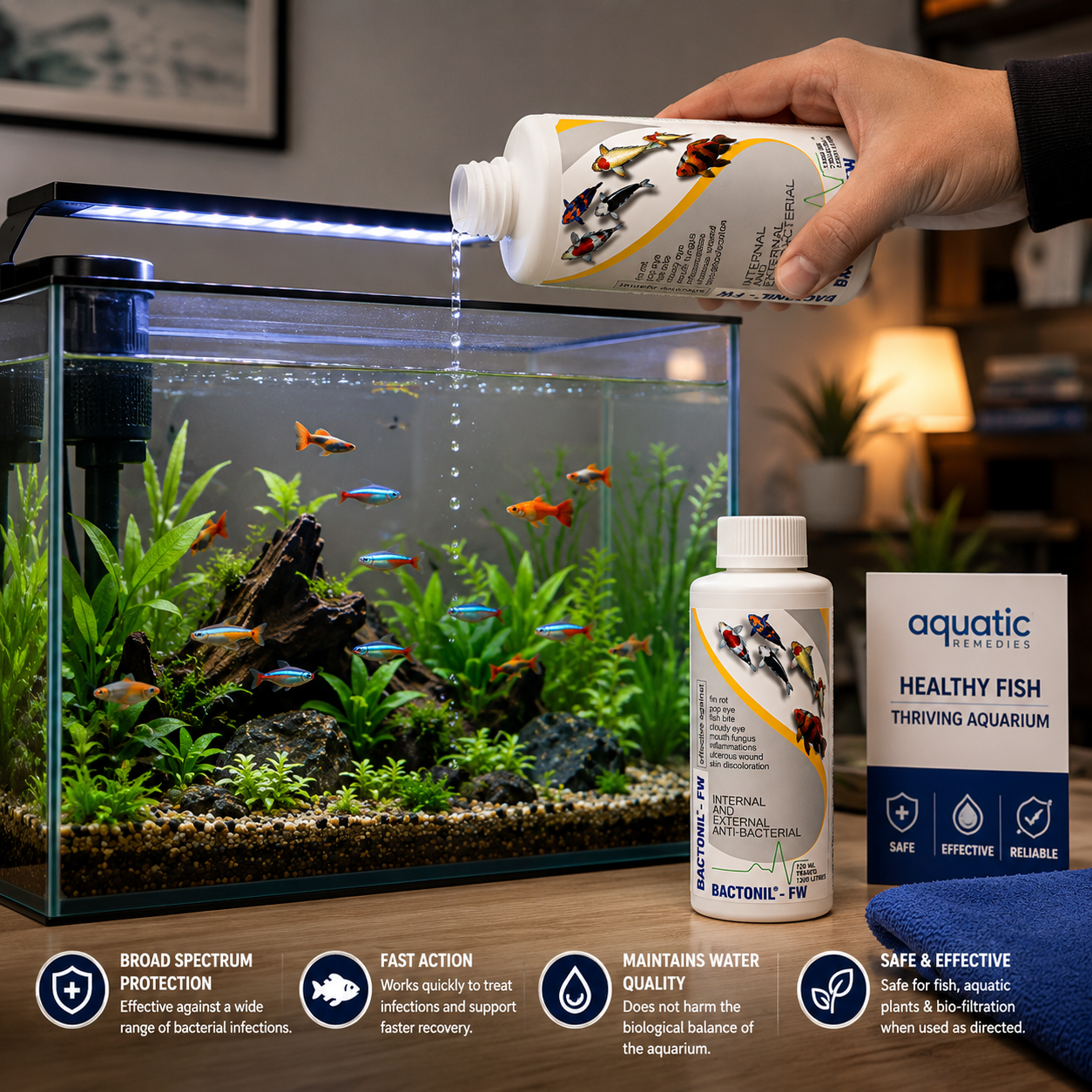Aquatic Remedies Bactonil FW – Anti Bacterial Medication for Freshwater Aquarium Fish