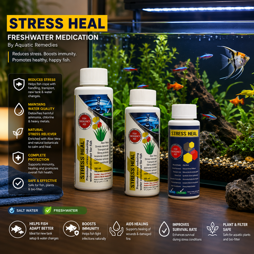 Aquatic Remedies Stress Heal – Stress Relief & Water Conditioner for Aquarium Fish