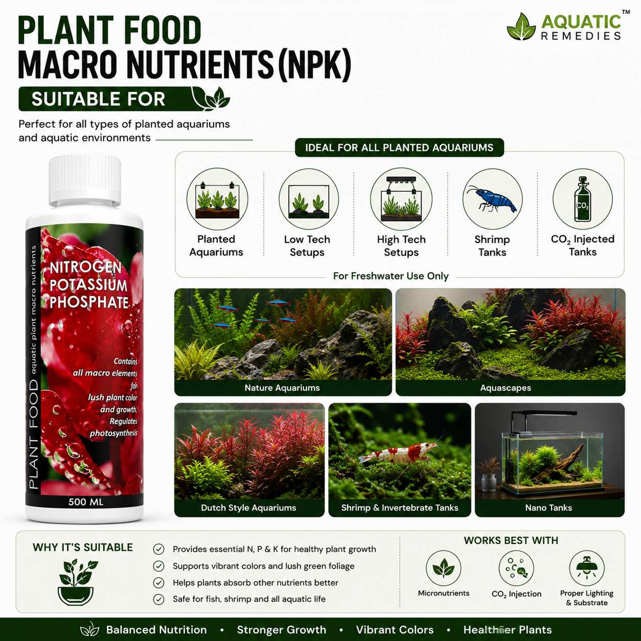 Aquatic Plant Food – Nitrogen Potassium Phosphate (NPK) Liquid Fertilizer