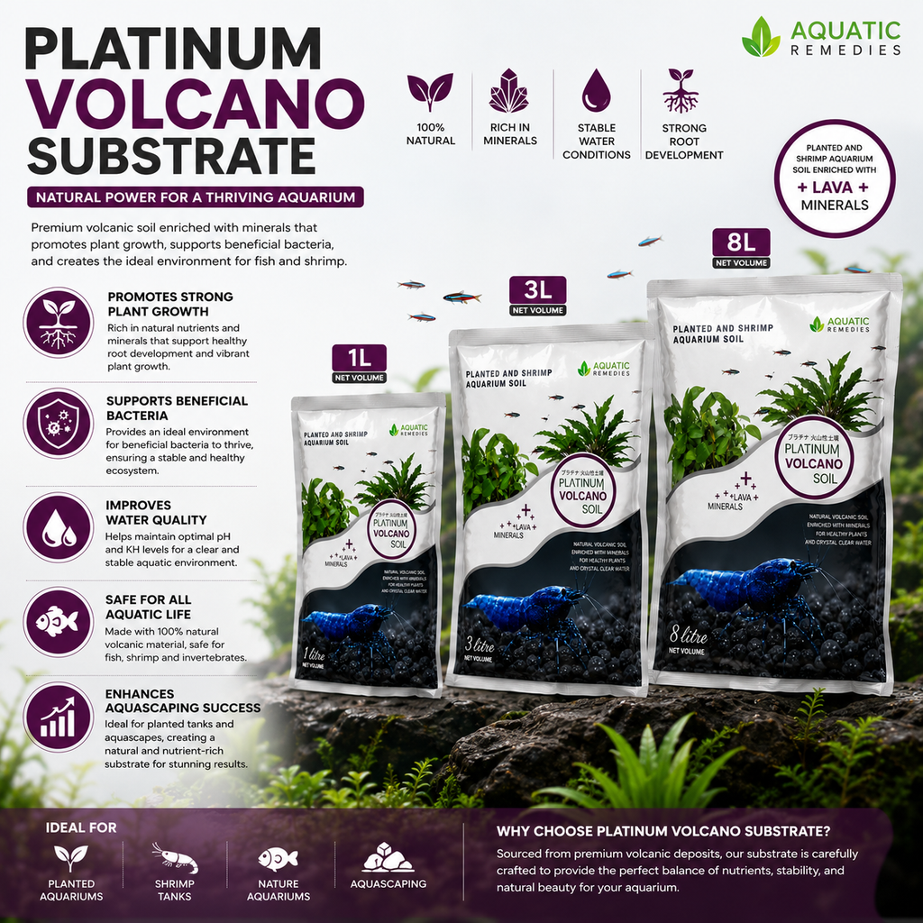 Aquatic Remedies Platinum Volcano Substrate | Premium Volcanic Aquarium Soil