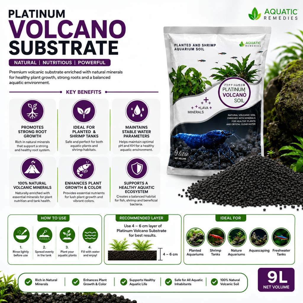 Aquatic Remedies Platinum Volcano Substrate | Premium Volcanic Aquarium Soil