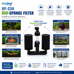 Bluepet XF-230 Bio-Sponge Filter – Dual Sponge Aquarium Filter