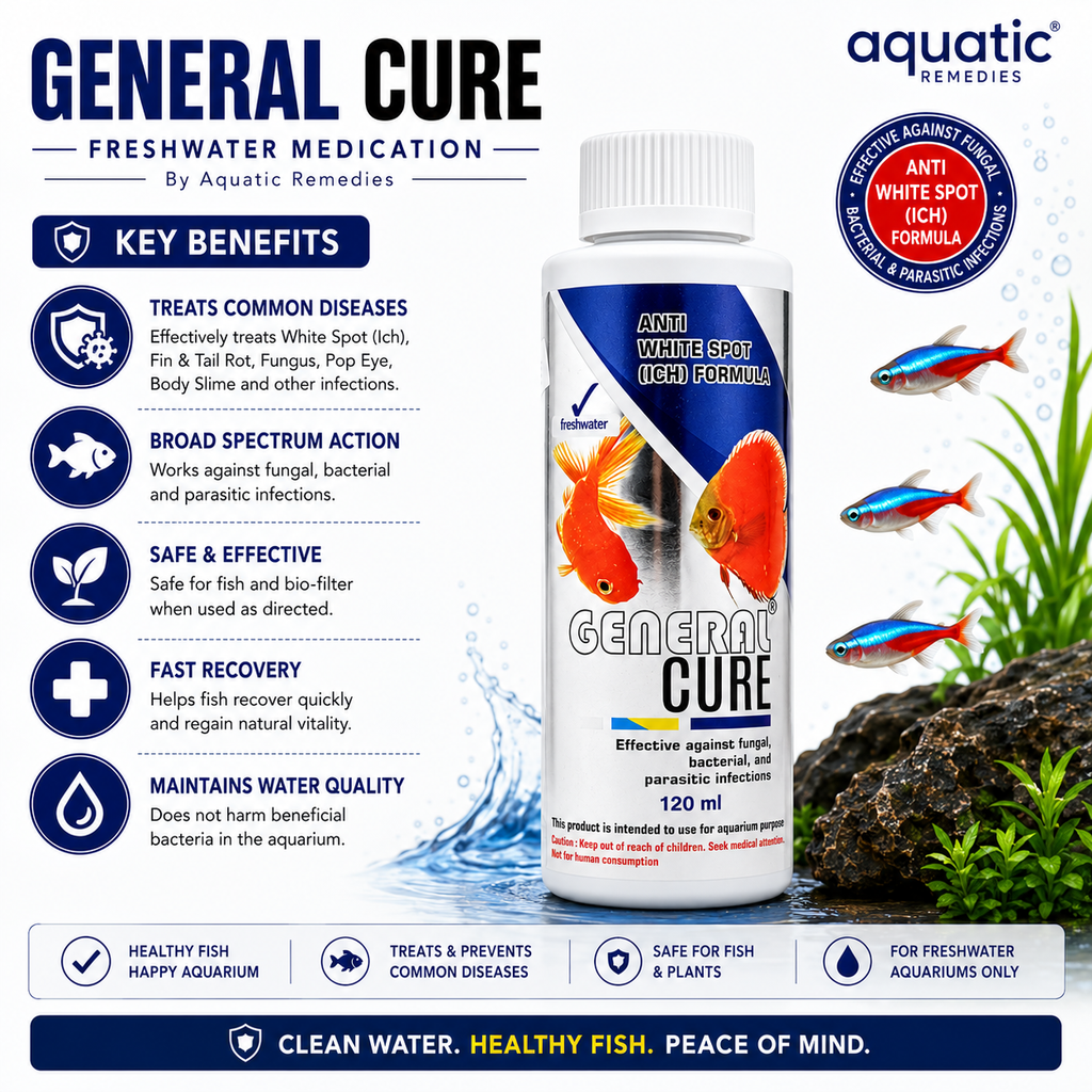 Aquatic Remedies General Cure | Freshwater Fish Medication | Anti White Spot (Ich), Fungal, Bacterial & Parasitic Treatment