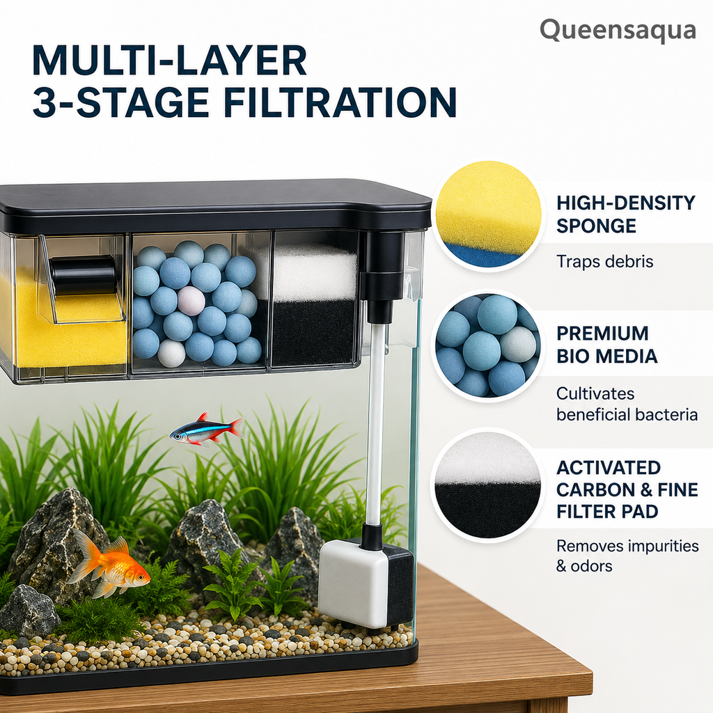 Blue Pet BL-772W Multi-Section Bio Top Filter 8W 600L/H