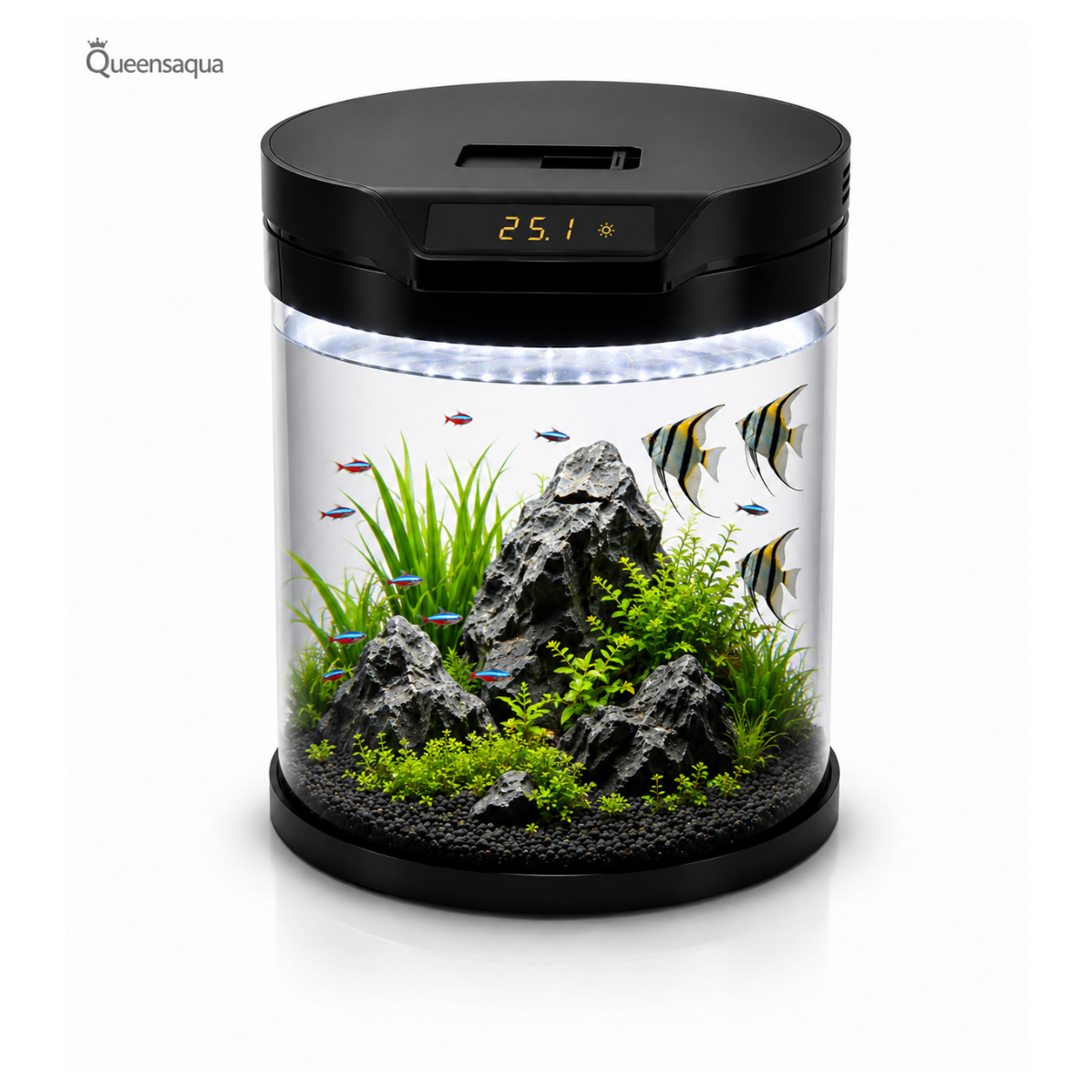 Blue Pet Q7 Cylindrical Aquarium with Built-In Filter