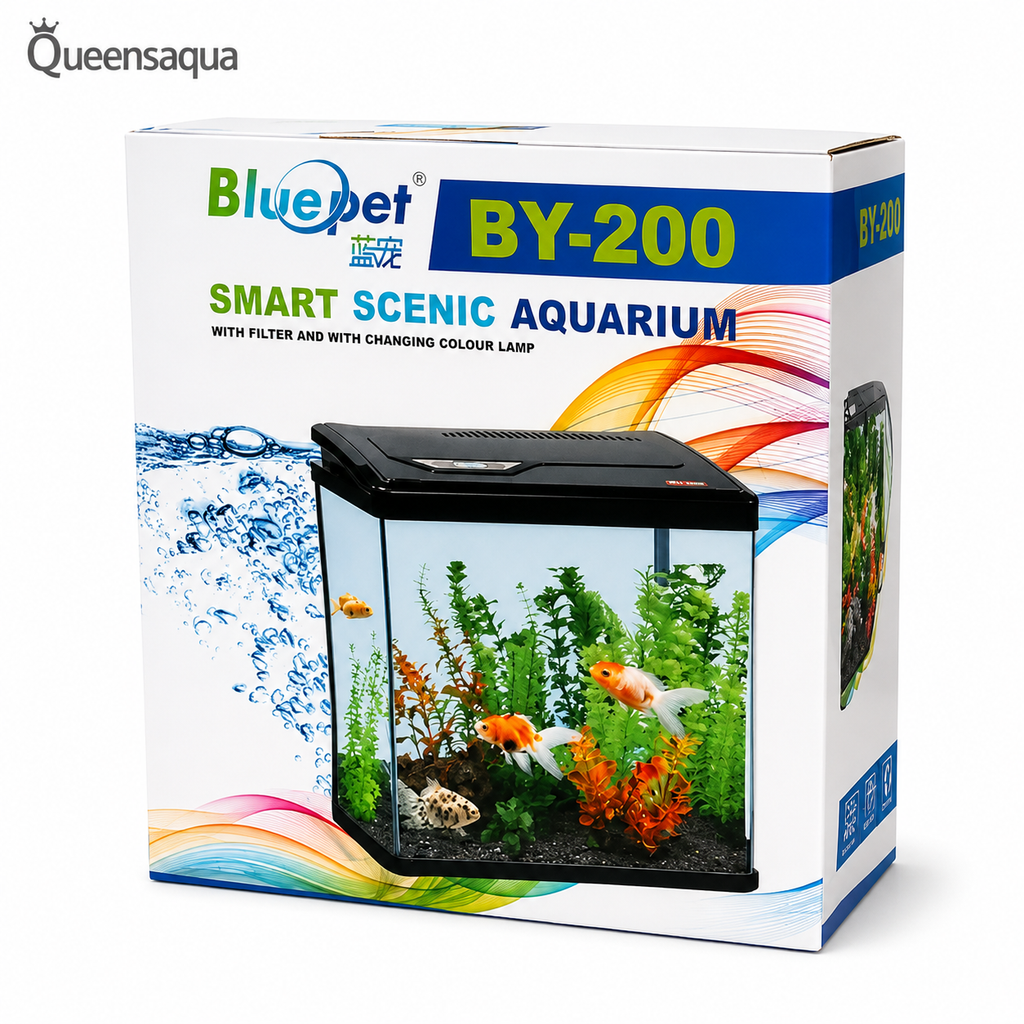 bluepet BY-200 Imported Aquarium Tank with LED Light +Filter+Motor