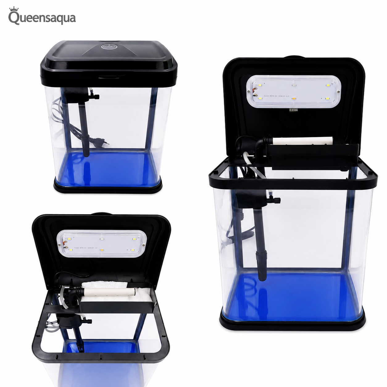 bluepet BY-200 Imported Aquarium Tank with LED Light +Filter+Motor