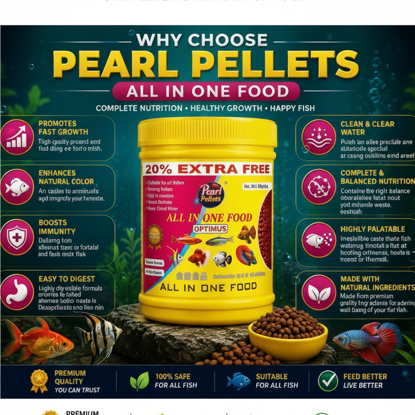 Pearl Pellets All in One Optimus Fish Food | Complete Nutrition for Aquarium Fish