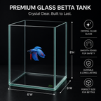 Extra Clear Betta Fish Tank 4.5L (6x6x8 Inch) – 4mm Glass
