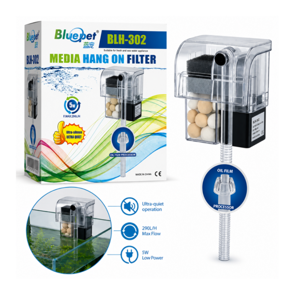 Bluepet BLH-302 Hang-On Aquarium Filter 5W – 300L/H