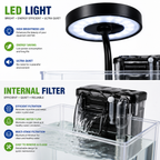 Bluepet BL-07 Desktop Aquarium with LED Light & Filter | Nano Fish Tank