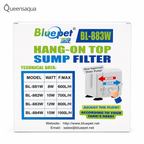 Blue Pet BL-883W Hang-On Top Sump Filter 12W 800L/H