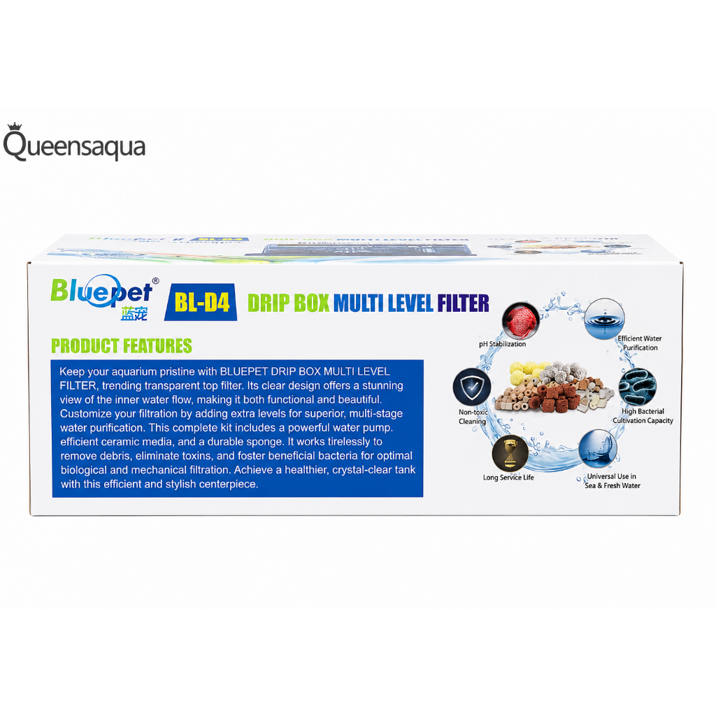 Blue Pet BL-D4 Drip Box Multi-Level Filter 12W 800L/H