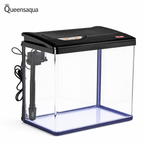Blue Pet Aquarium Tank with LED Light, Top Filter & Motor
