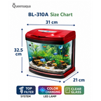 Blue Pet Aquarium Tank with LED Light, Top Filter & Motor