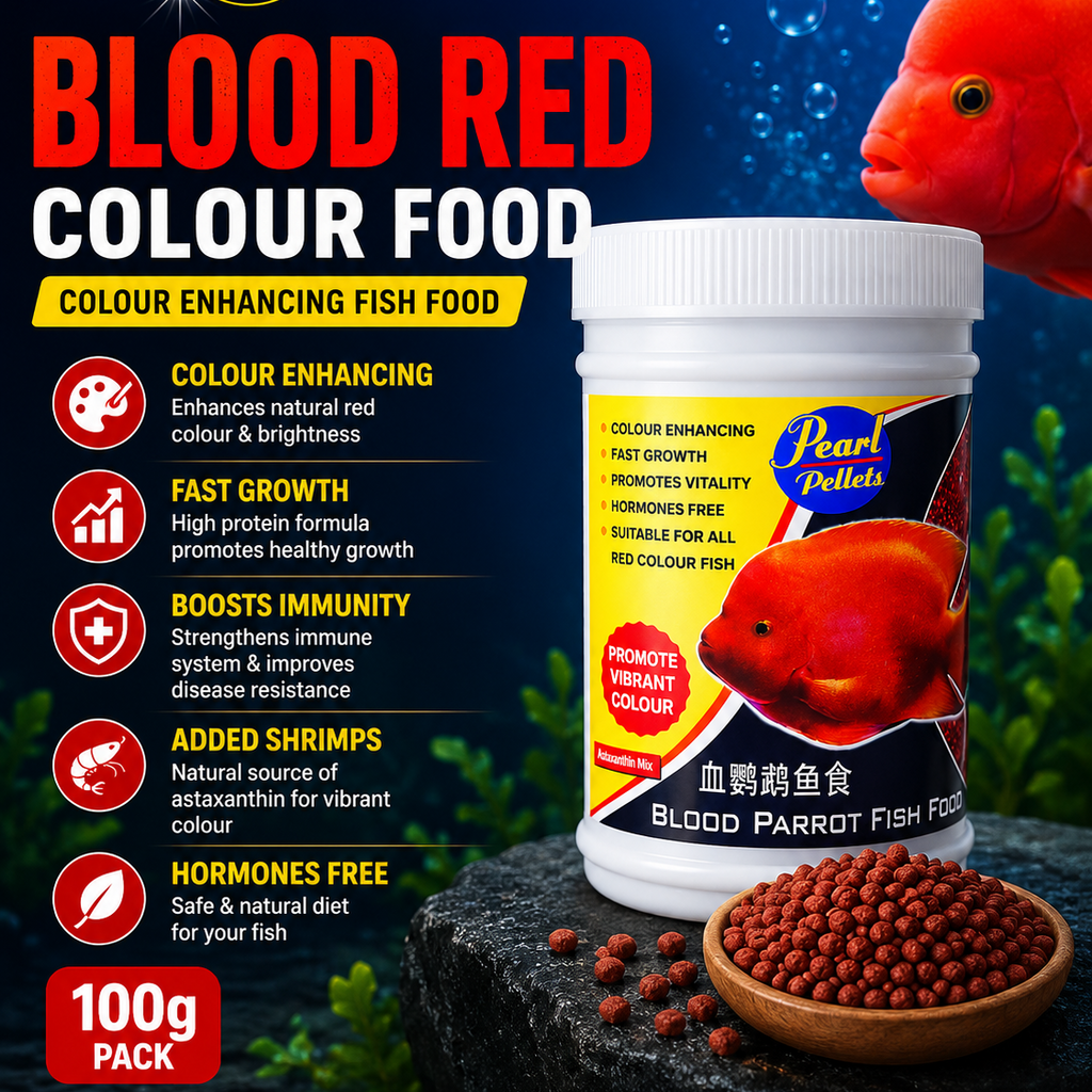 Pearl Pellets Blood Red Colour Food 100g | Premium Color Enhancer Fish Food