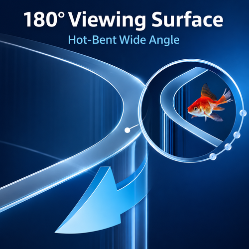 1.15 Feet Curved Glass Aquarium – 35cm Seamless Fish Tank