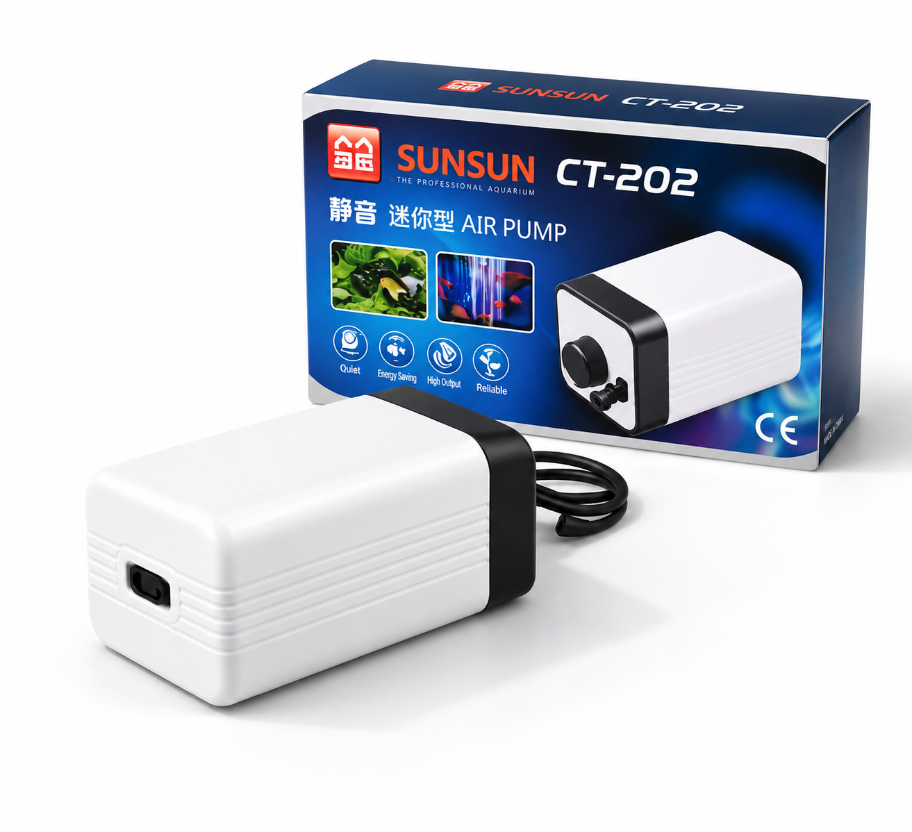 SunSun CT-202 Dual Outlet Air Pump - Adjustable Silent Aerator