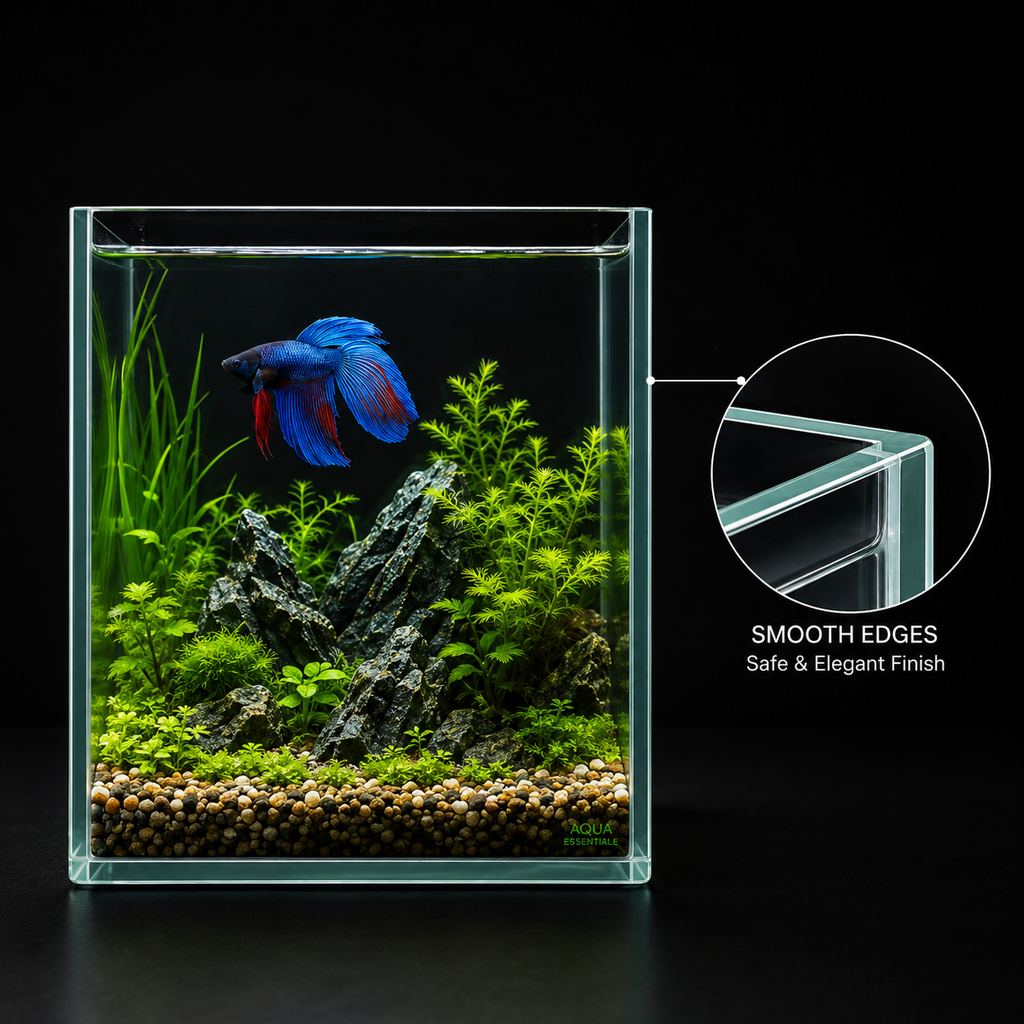 Extra Clear Betta Fish Tank 4.5L (6x6x8 Inch) – 4mm Glass