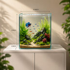 Extra Clear Betta Fish Tank 4.5L (6x6x8 Inch) – 4mm Glass