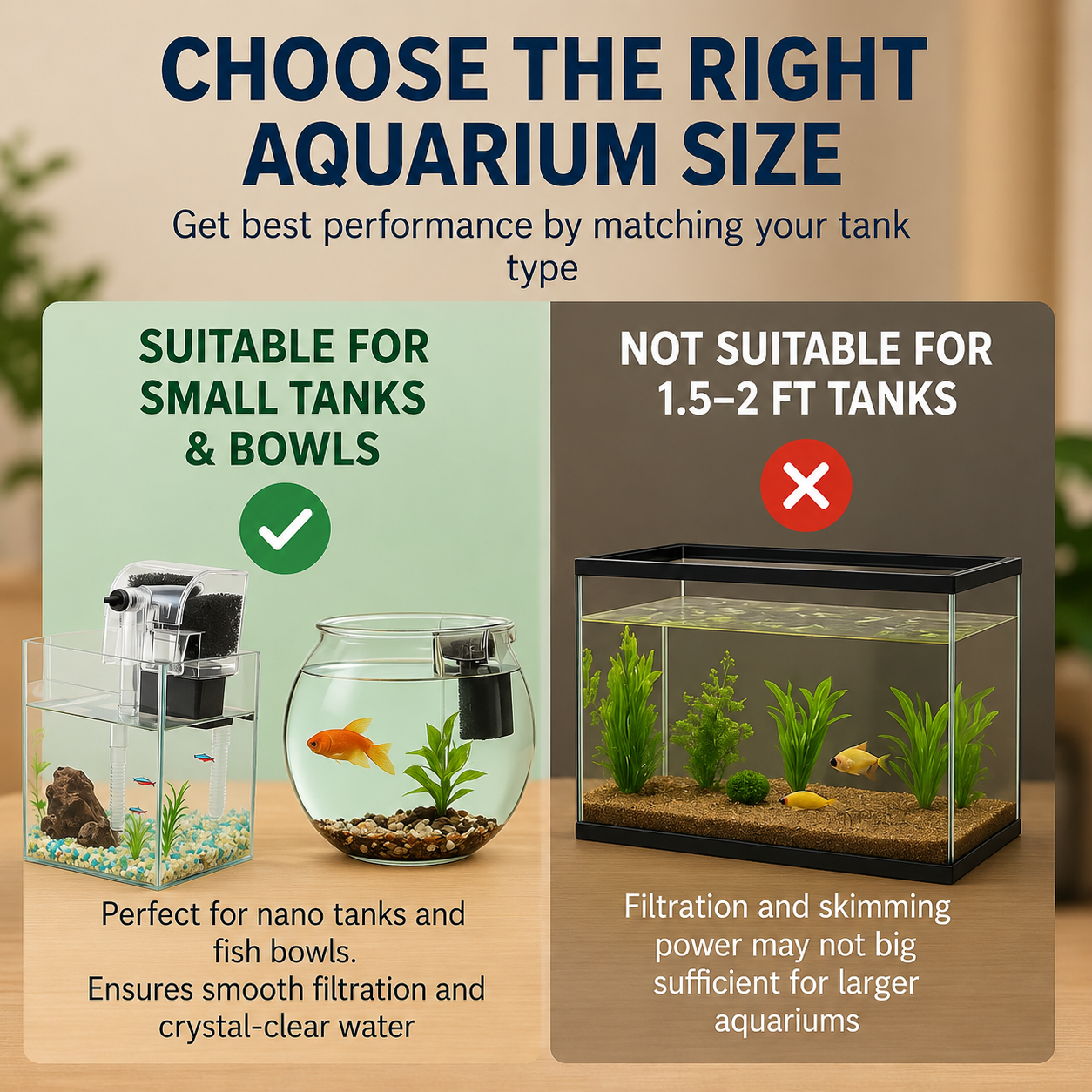 Blue Pet BLH-301 Hang-On Aquarium Filter 3W – 180L/H
