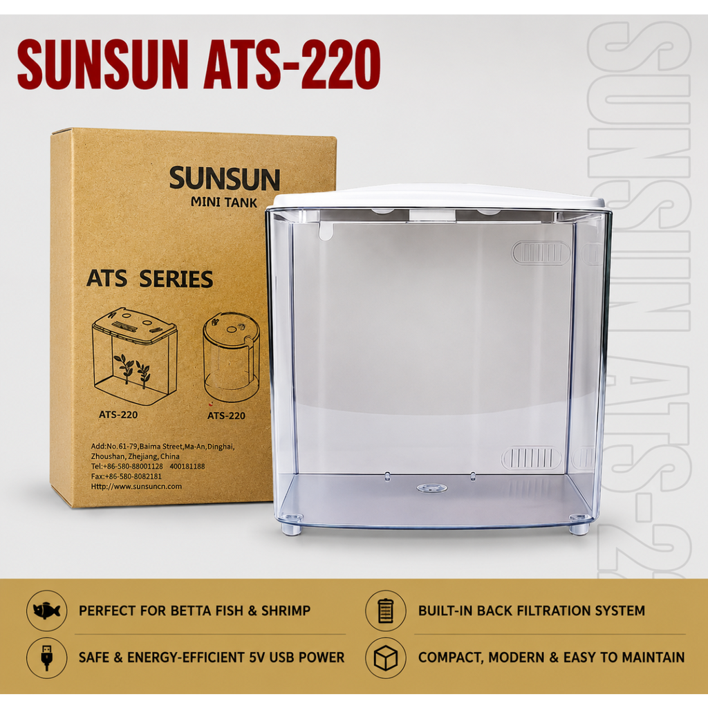 SunSun ATS-220 Desktop Betta Tank Kit - 5L Nano Aquarium