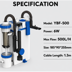 SUNSUN YBF-500 Aquarium Hang On Filter | Powerful External Fish Tank Filter
