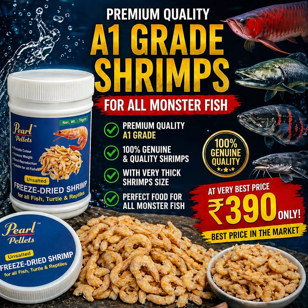 Pearl Pellets Freeze Dried Shrimps (Unsalted) 40g | Natural High Protein Fish Treat