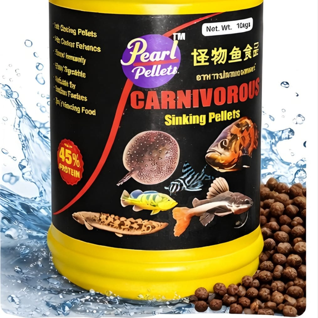 Pearl Pellets Carnivorous Sinking Fish Food 100g | 45% High Protein Monster Fish Food