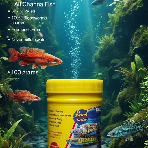 Pearl Pellets Channa Sinking Pellets 100g | Premium Channa Fish Food