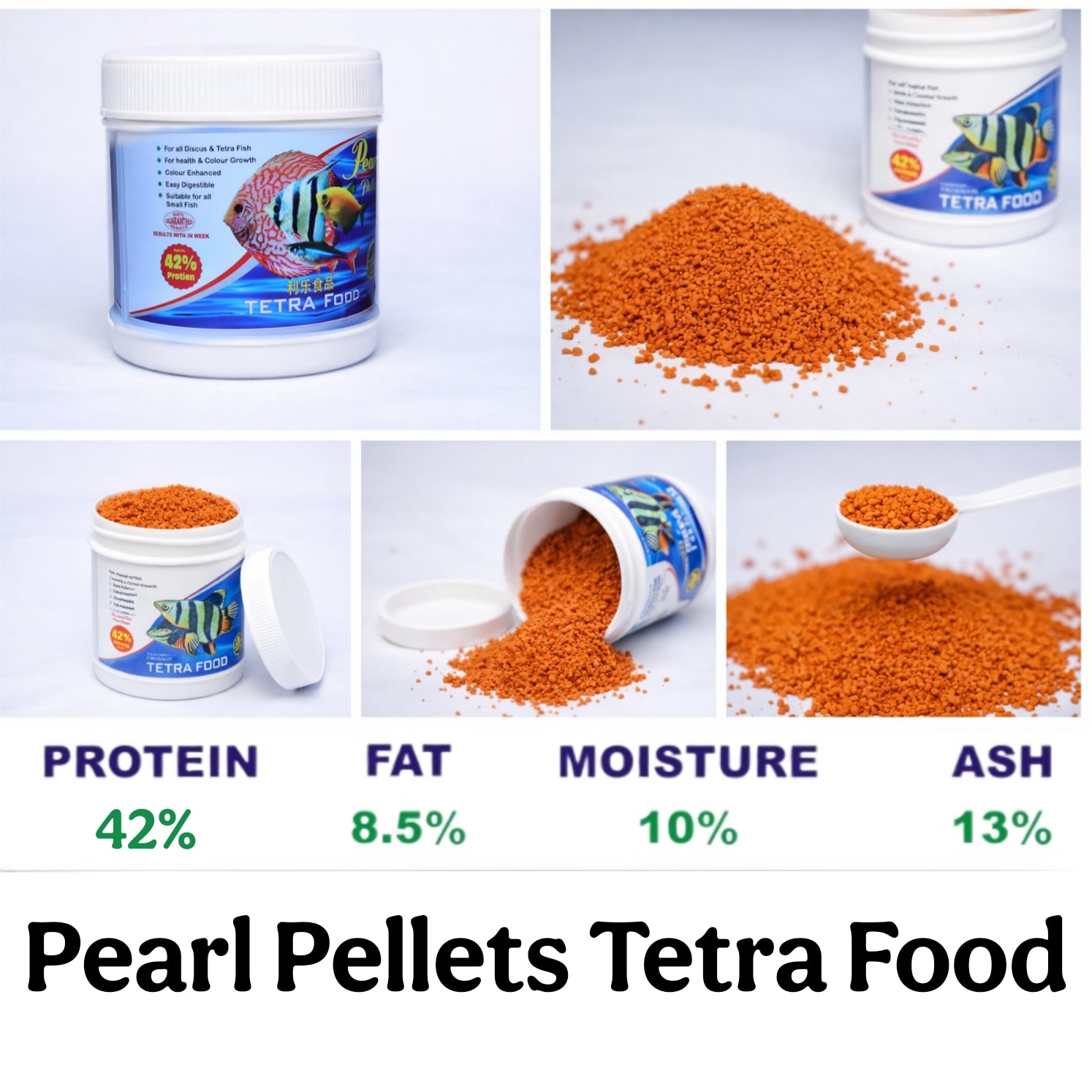 Pearl Pellets Discus & Tetra Colour Food 100g | Premium Color Enhancing Fish Food