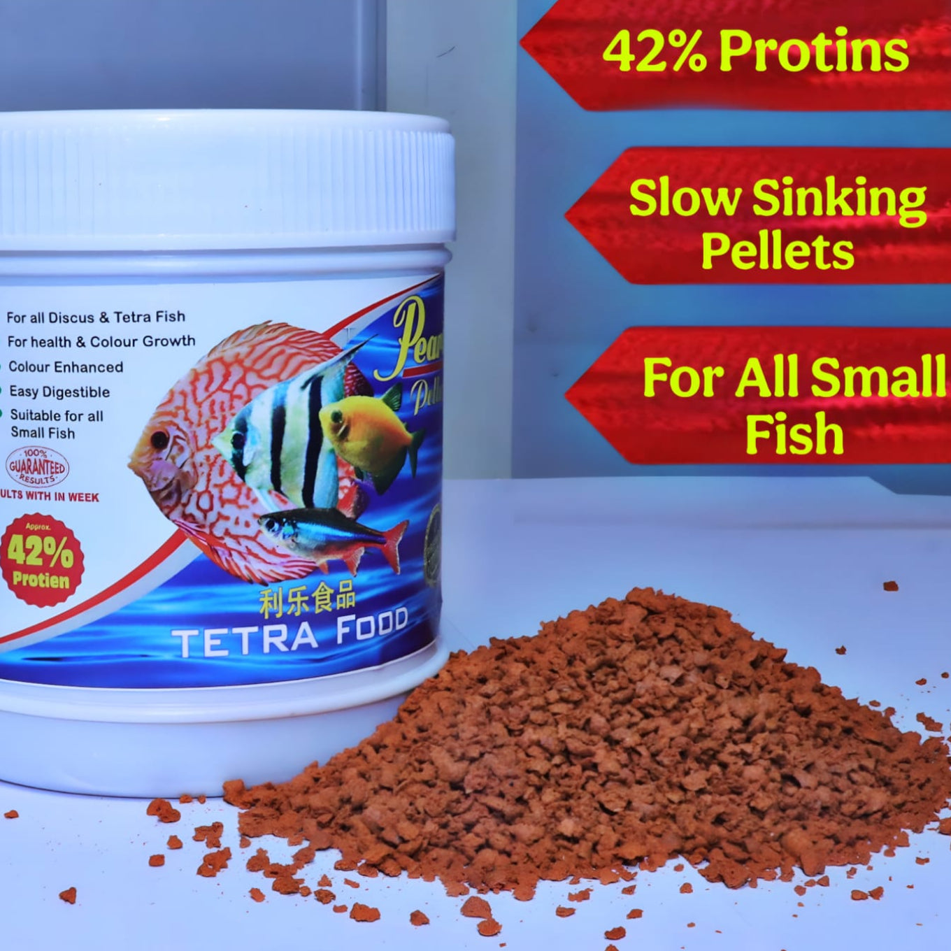 Pearl Pellets Discus & Tetra Colour Food 100g | Premium Color Enhancing Fish Food