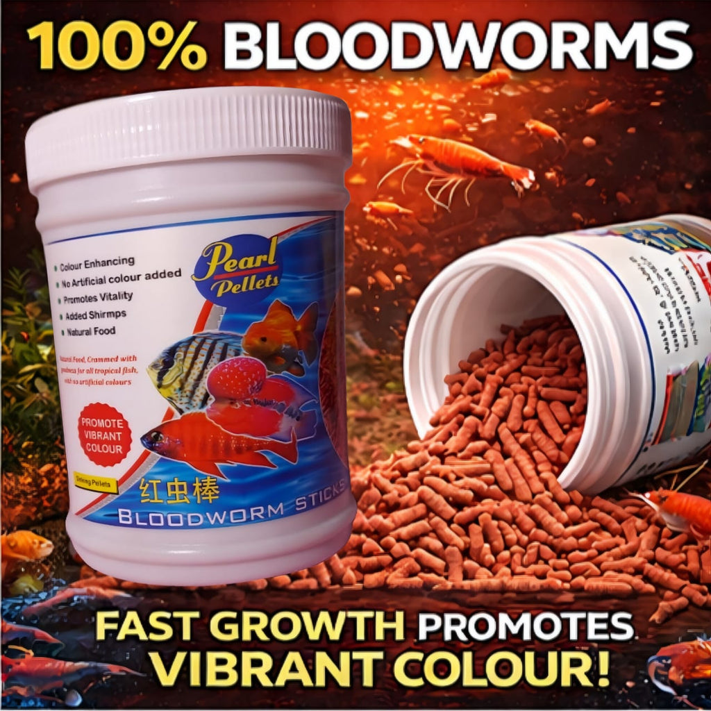 Pearl Pellets Blood Worms Sticks 100g | High Protein Fish Food