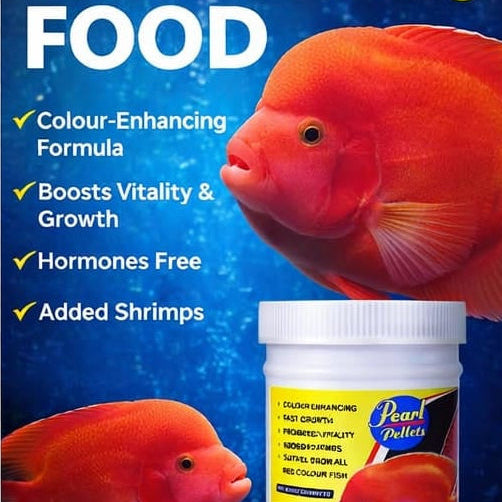 Pearl Pellets Blood Red Colour Food 100g | Premium Color Enhancer Fish Food
